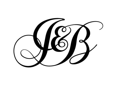 Continue from the downstroke of it up to the top of the downstream of j, make the stroke, pen off the paper, finish the word, go back and put the dot. J&B monogram by Bonnie Brunner on Dribbble