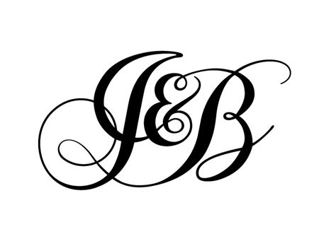 Continue from the downstroke of it up to the top of the downstream of j, make the stroke, pen off the paper, finish the word, go back and put the dot. J&B monogram by Bonnie Brunner on Dribbble
