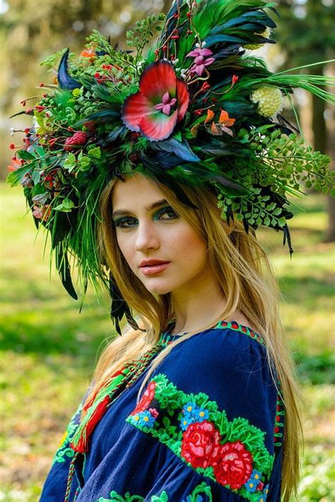 Ukrainian Headwear Red Headdress Flower Crown Flower Headpiece Hair