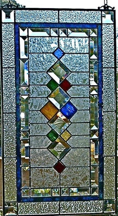 Stained Glass Window Panel Retro Ii Custom Made To Order Etsy Ventanas De Vidrio Paneles