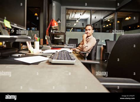 Man Sitting Desk In Office Hi Res Stock Photography And Images Alamy
