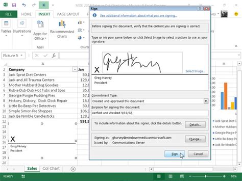 How To Add A Digital Signature To Excel 2013 Workbooks Dummies