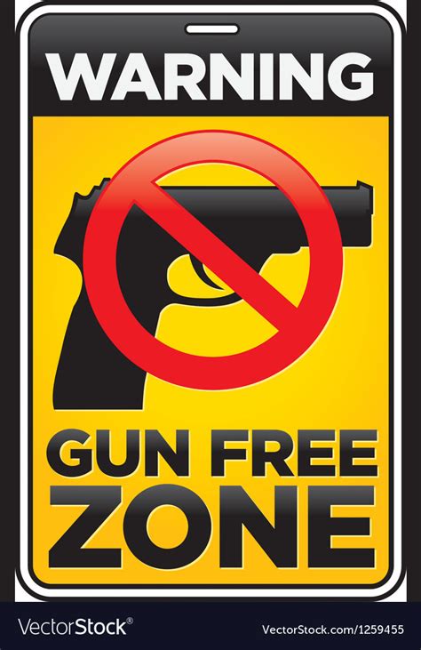 Gun Free Zone Sign Royalty Free Vector Image Vectorstock