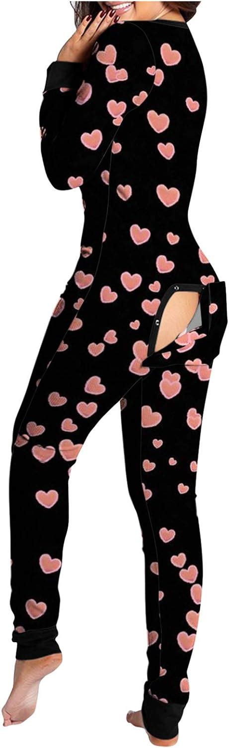 Pajamas For Women Long Sleeve Jumpsuit Functional Butt