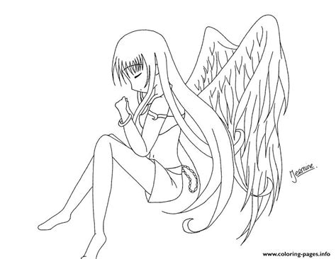 Anime Angel Girl 1 Coloring Page Printable
