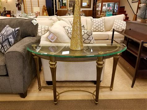 This Glass Top Demilune Gold Console Table Is Only 159 Gold Console
