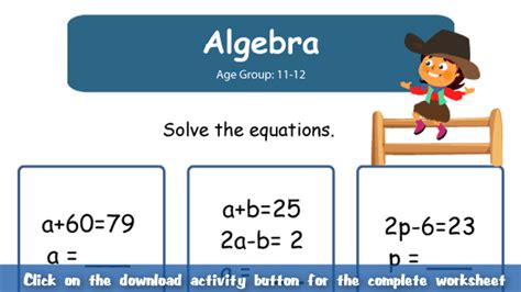 Algebra Worksheet Mocomi For Kids Mocomi