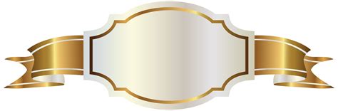 Bannière Dorée Avec Label Blanc Png Transparents Stickpng