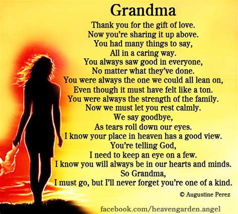 Here, we're sharing our favorite gifts for grandma with you in the hopes that they'll make your shopping list a little bit easier this year. Poems About Remembering Grandma - Heavens Garden ...