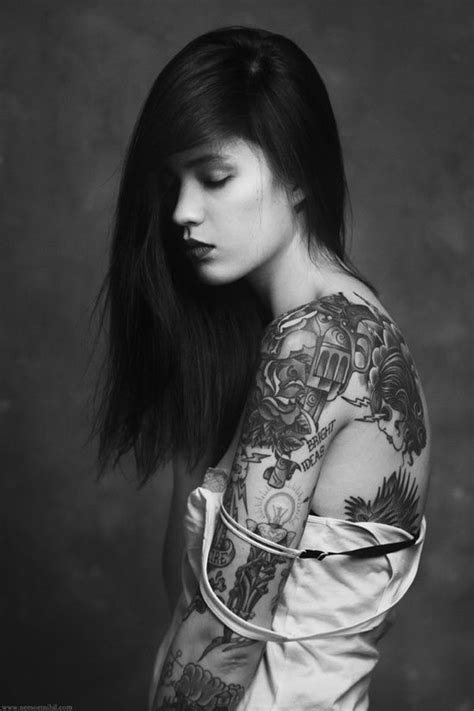inked brunette luvtolook virtual styling beauty tattoos beautiful tattoos ink tattoo