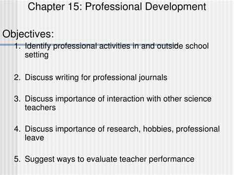 Ppt Chapter 15 Professional Development Objectives Powerpoint