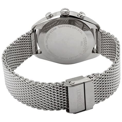 Tissot Pr 100 Chronograph Silver Dial Mesh Bracelet Mens Watch
