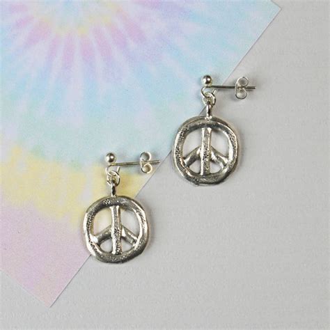 Peace Sign Earrings By Jamie London