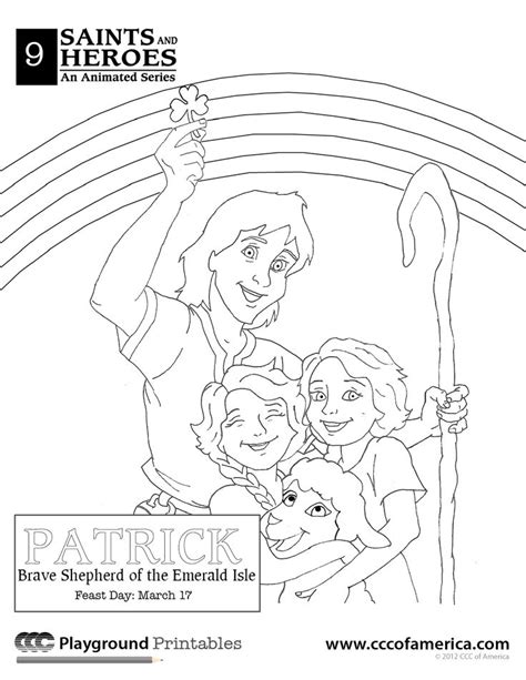 A simple coloring page with only two colors needed. CCC of America » Coloring Pages | Coloring pages, Catholic crafts, St patrick's day crafts
