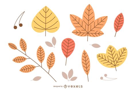 Ilustración De Hojas De Otoño Aislado Descargar Vector