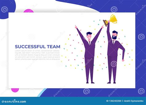 Business Team Achievements Team Victory Win Concept With Characters