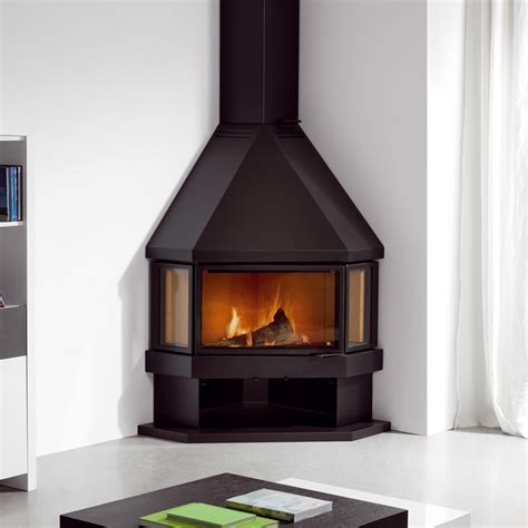 Simplify Your Indoor Warming Stuff With Corner Wood Burning Stove For