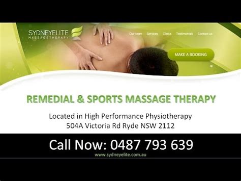 Remedial Massage Gladesville Sydney Elite Massage Therapy Services