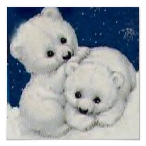 Cute Polar Bear Cubs Poster Zazzle