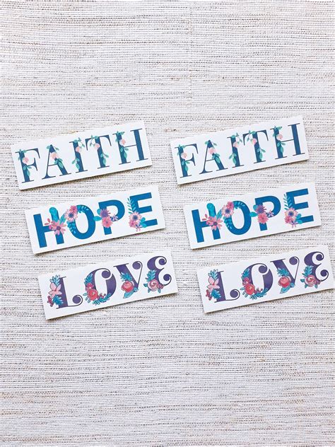 Faith Hope Love Sticker Pack Set 2 Planner Notebook Journal