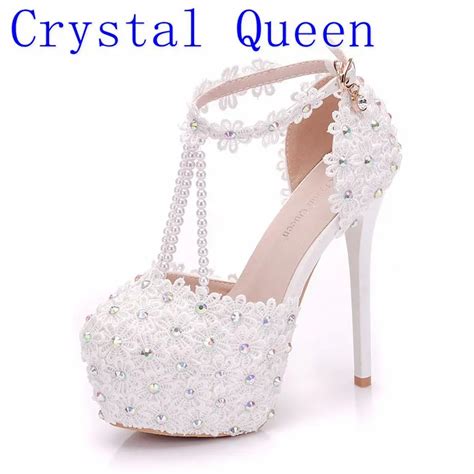 Crystal Queen Beautiful White Flowers Pearl Tassel Bridal Super High