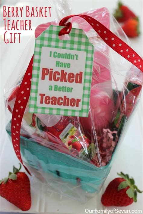 Diy teacher appreciation gift basket ideas. Berry Basket Teacher Gift - OurFamilyofSeven.com | Diy ...