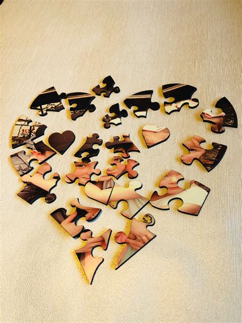 Personalised Wooden Jigsaw Heart Jigsaw 23 Piece Jigsaw Etsy Uk