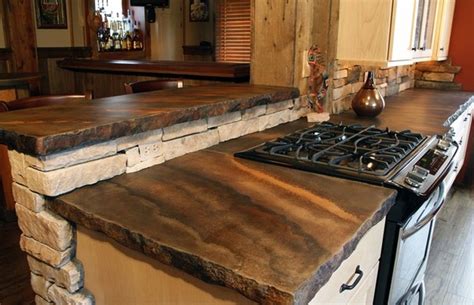 Concrete Countertops That Look Like Granite Slabs Rustic Kitchen