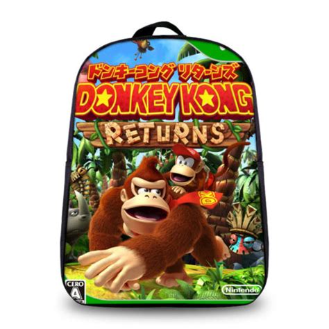 12 Inch Donkey Kong Backpack School Bag For Kids Tanime