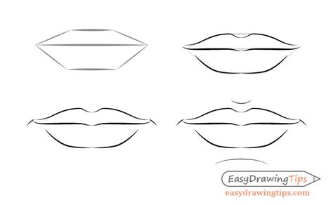 Male Lips Front View Drawing Step By Step Lips Drawing Step By Step
