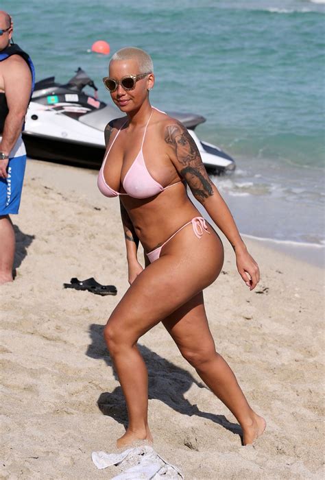 Amber Rose In Bikini At A Beach In Miami Hawtcelebs