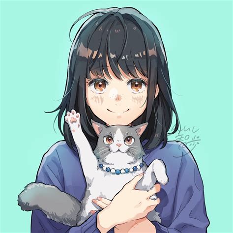 猫と女の子のアイコンイラスト スキマ イラスト依頼・キャラ販売ならskima