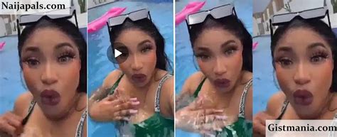 embarrassing moment actress tonto dikeh exposed her nip while swimming in bikini video