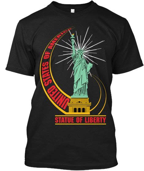 A T Shirt Of Statue Of Liberty Usa Black T Shirt Front T Shirt