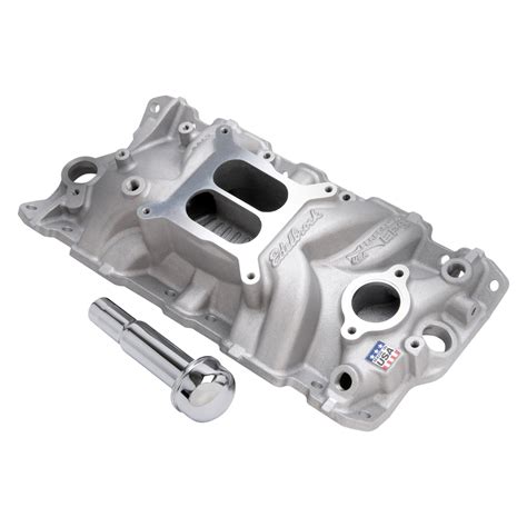 Edelbrock Performer EPS Satin Dual Plane Intake Manifold With Oil Fill Tube TRUCKiD Com