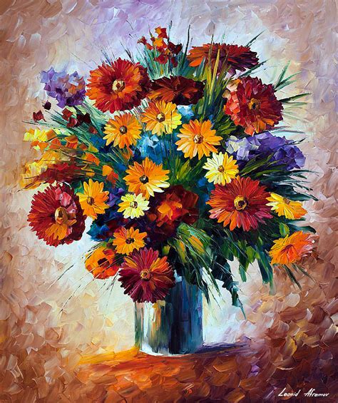 Magic Flowers — Palette Knife Oil Painting On Canvas By Leonid Afremov