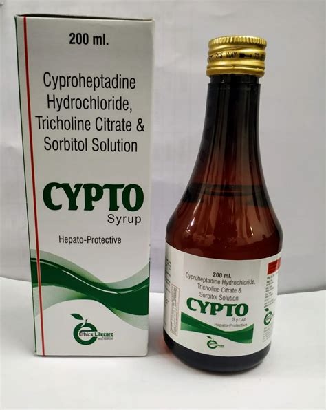 Cypto Cyproeptadine Cyproheptadine Syrup For Hospital Packaging Size