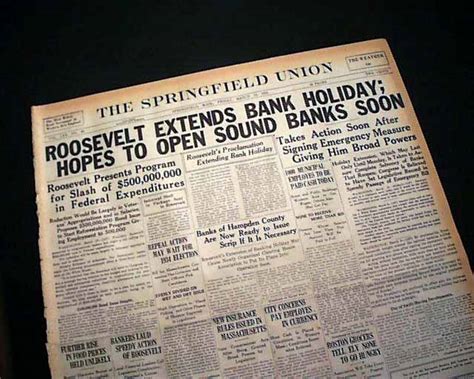 Why there was only one great depression. 1933 Bank Holiday Ordered... - RareNewspapers.com