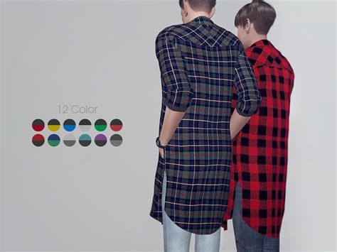 Long Flannel Shirts M By Kks At Tsr Sims 4 Updates