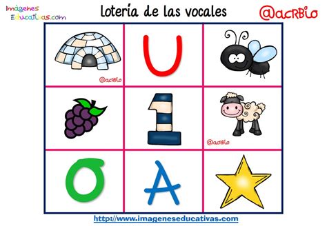 Lotería Bingo De Las Vocales 7 Imagenes Educativas