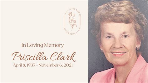 Priscilla Clark Funeral Service Nov 10 2021 2 Pm Youtube