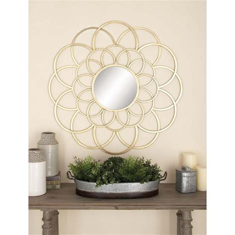 See more ideas about mirror, mirror wall decor, mirror decor. Litton Lane 37 in. Modern Gold-Finished Lattice Metal Wall ...