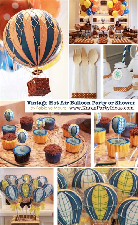Karas Party Ideas Vintage Hot Air Balloon 1st Birthday Party Planning