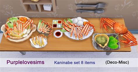 Crab Dishes Set S4cc Sims 4 Challenges Sims 4 Collections Sims 4