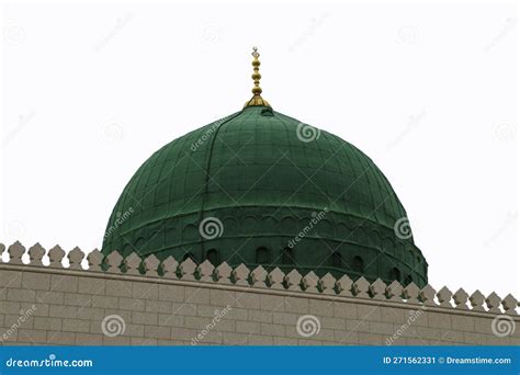 Medina Saudi Arabia Green Dome Close Up Prophet Mohammed Mosque
