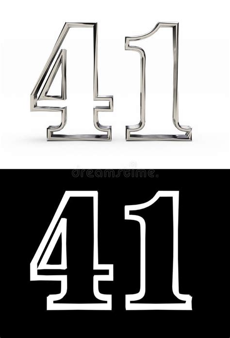 Set Of Number Forty One Year 41 Year Celebration Design Anniversary