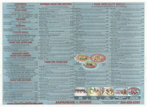 Menu At Nami Sushi And Grill Restaurant Pembroke Pines