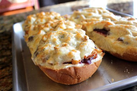 Open Faced Turkey Cranberry Provolone Sandwich Melt