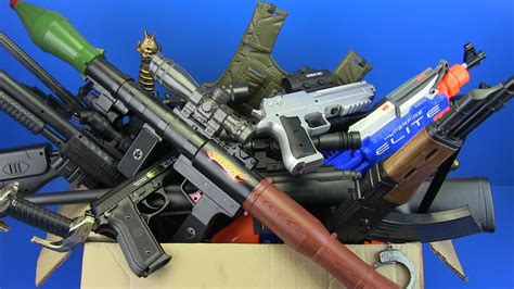 Box Of Guns Toys Military Gun And Equipment Toys Kids Toys Youtube