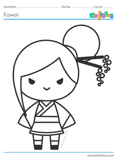 Dibujos Kawaii para Colorear. Descarga dibujos coloreables KAWAII